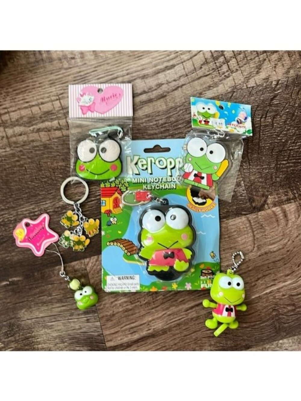 Keroppi Sanrio Set of 6 Keychain Notepad Gifts Party Favors Frog